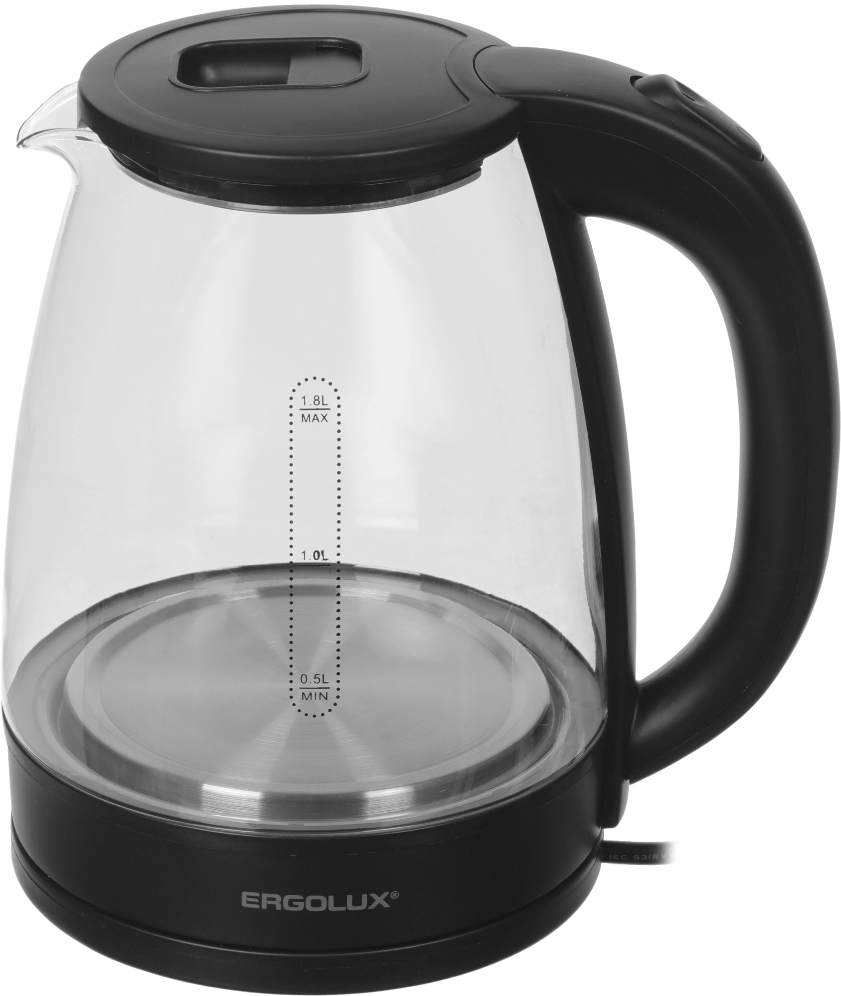 Чайник электрический Ergolux ELX-KG06-C02 черный, стекло