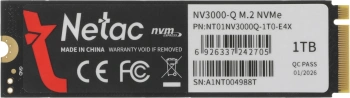Твердотельный накопитель Netac 1024ГБ, M.2 2280, PCIe 3.0 x4, M.2 NT01NV3000Q-1T0-E4X