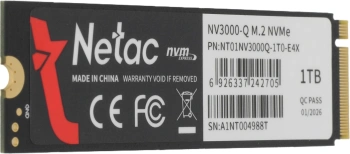 Твердотельный накопитель Netac 1024ГБ, M.2 2280, PCIe 3.0 x4, M.2 NT01NV3000Q-1T0-E4X