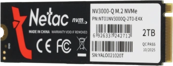 Твердотельный накопитель Netac 2048ГБ, M.2 2280, PCIe 3.0 x4, M.2 NT01NV3000Q-2T0-E4X