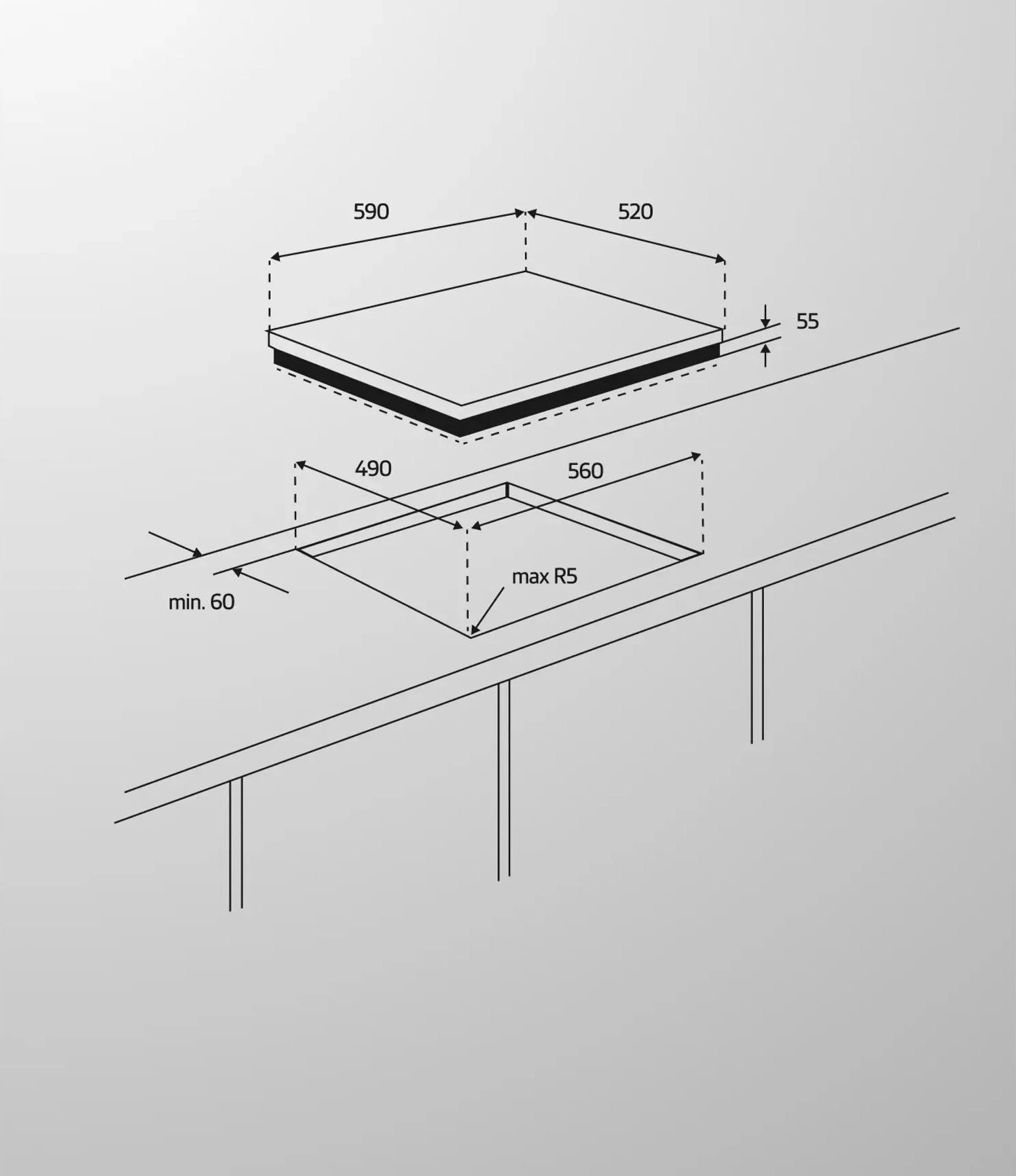 Газовая варочная поверхность Simfer H60V41B525 черный