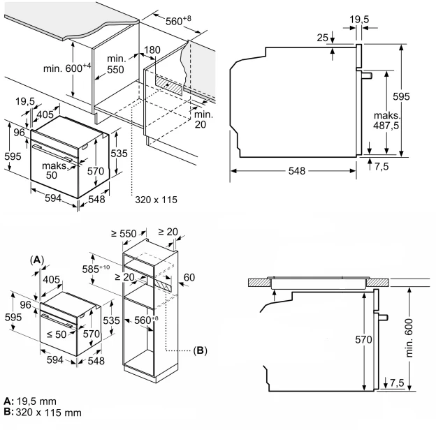Духовой шкаф Bosch Serie 4 HBA534EB3 черный