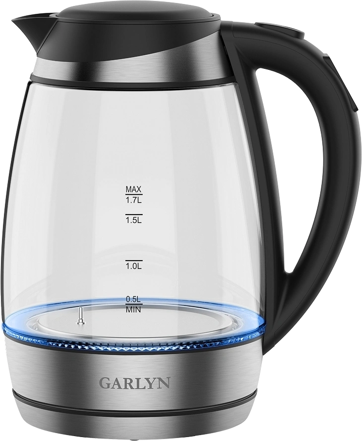 Чайник электрический Garlyn K-310 черный/серебристый, стекло (КА-00001677)
