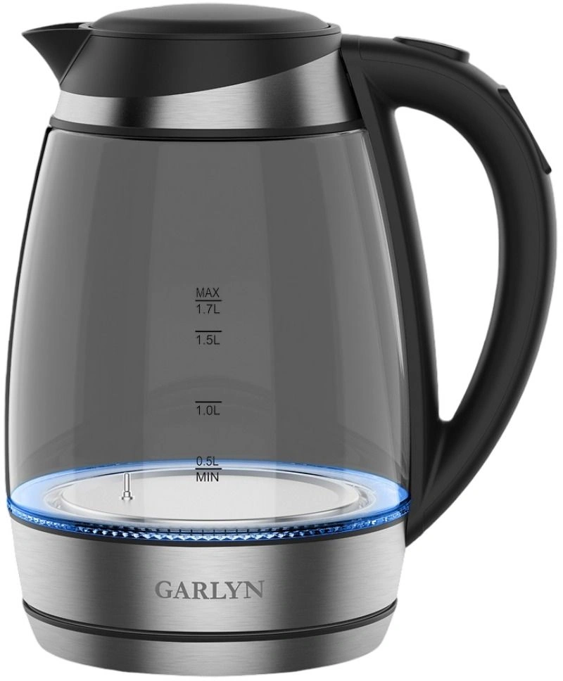 Чайник электрический Garlyn K-310 черный/серебристый, стекло (КА-00001677)
