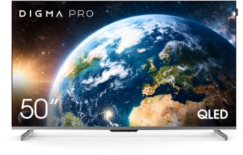 Телевизор Digma Pro Google TV QLED 50D, 50", QLED, 4K Ultra HD, Google TV, черный графит