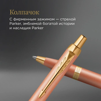 Ручка шариковая Parker IM Writing Rituals K331 Orange GT, цвет чернил синий (2203902)