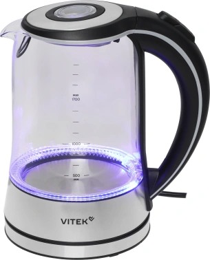 Чайник электрический Vitek VT-WK1009 черный/серый, стекло