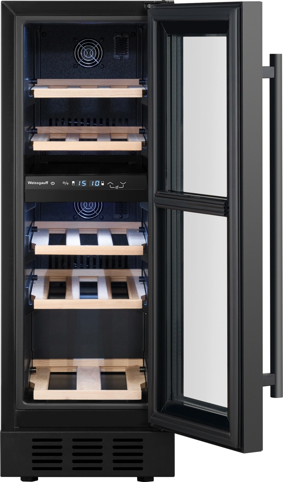 Винный шкаф Weissgauff WWCI-16 DB DualZone черный (438723)