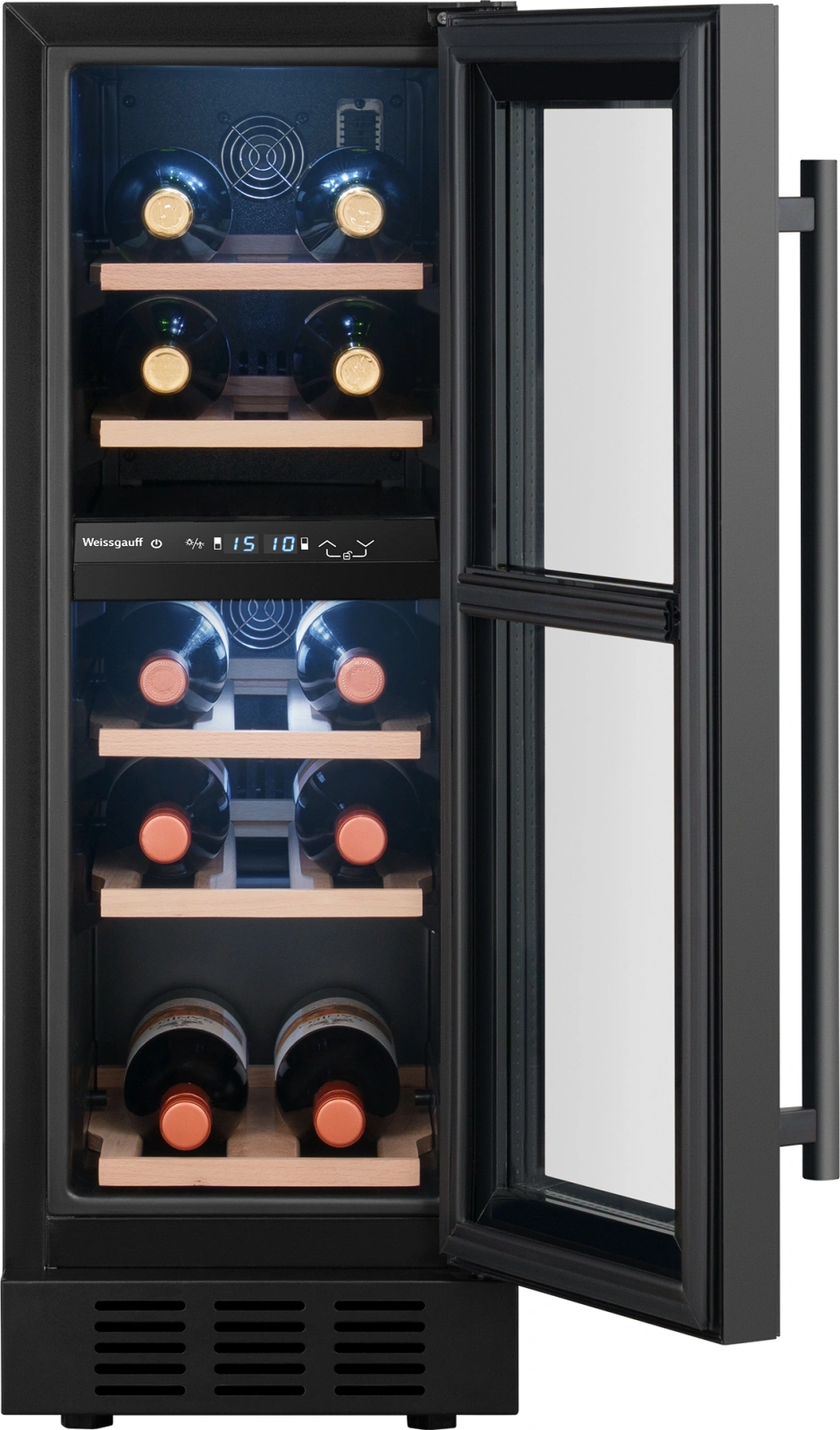 Винный шкаф Weissgauff WWCI-16 DB DualZone черный (438723)