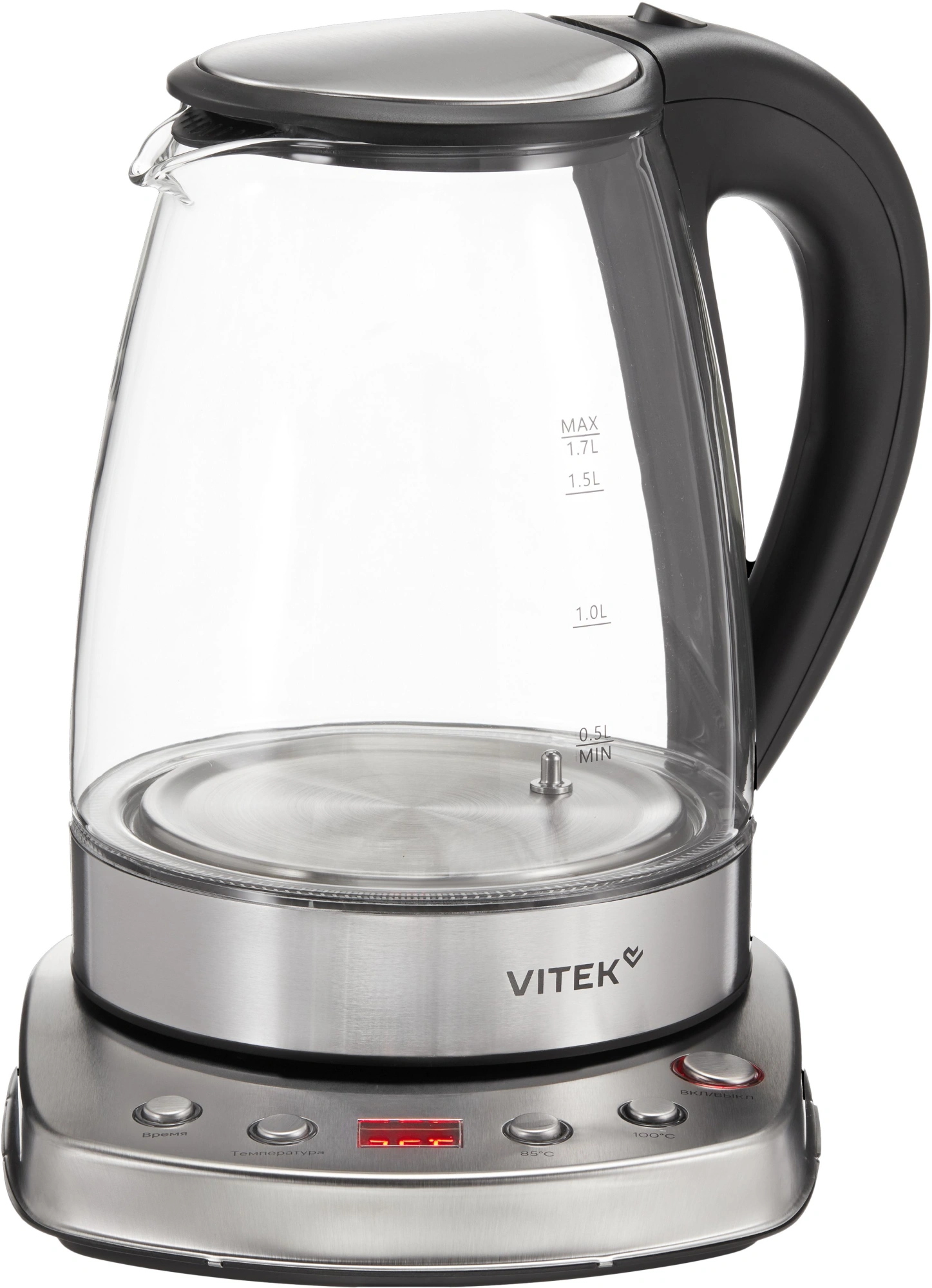 Чайник электрический Vitek VT-WK1075 серебристый/черный, металл