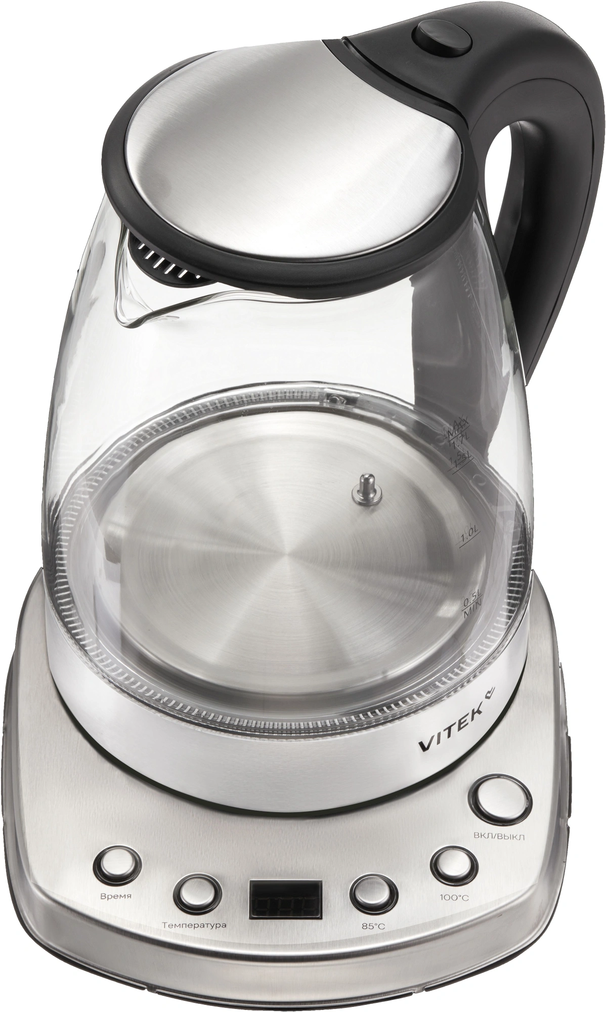 Чайник электрический Vitek VT-WK1075 серебристый/черный, металл