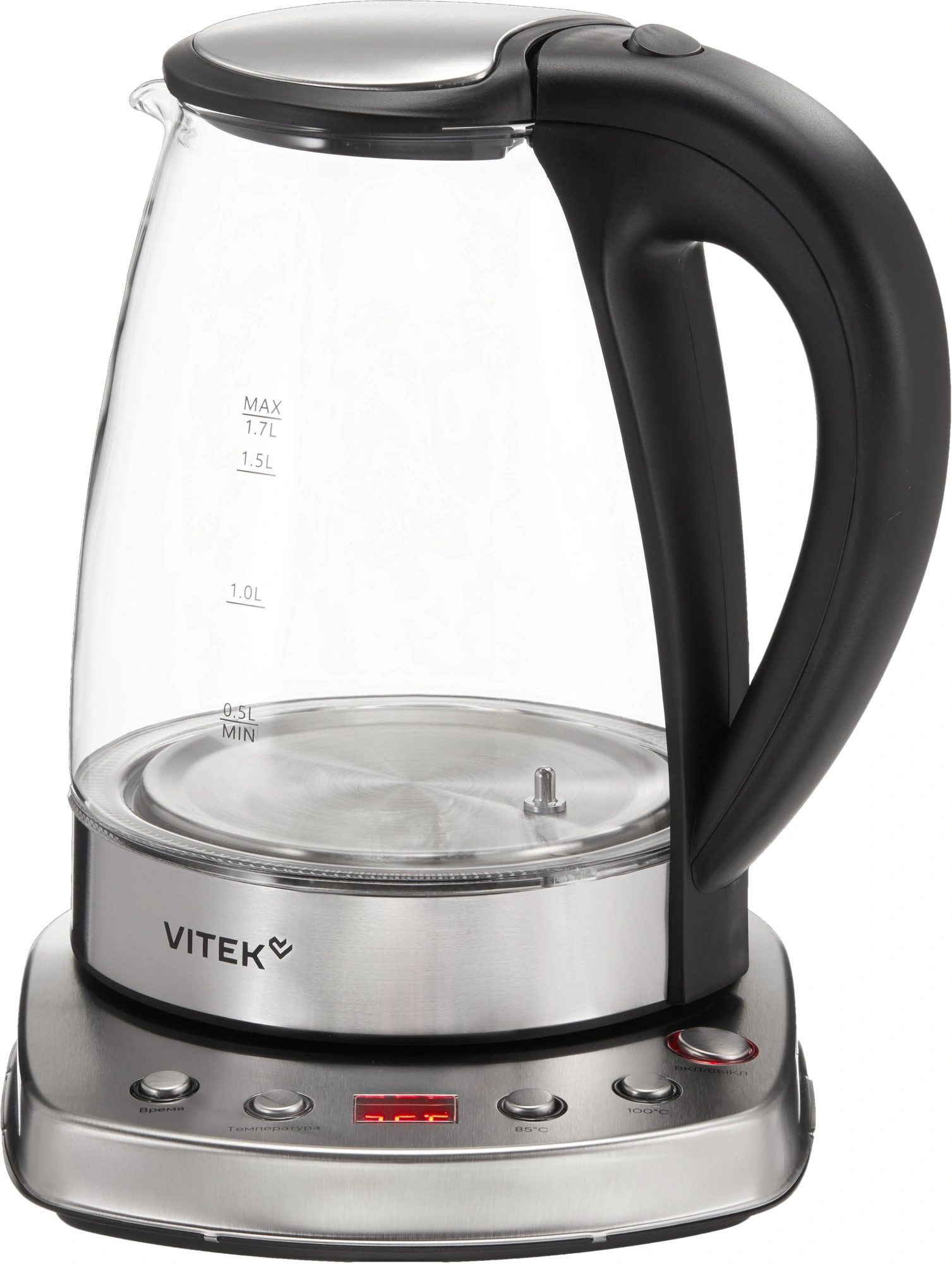 Чайник электрический Vitek VT-WK1075 серебристый/черный, металл