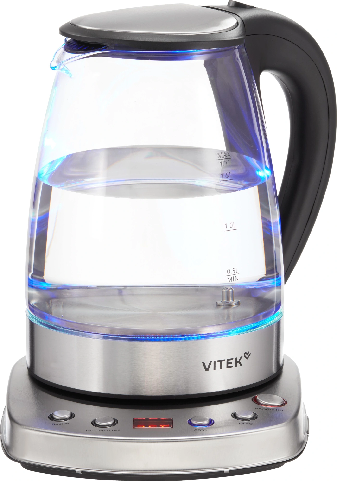 Чайник электрический Vitek VT-WK1075 серебристый/черный, металл