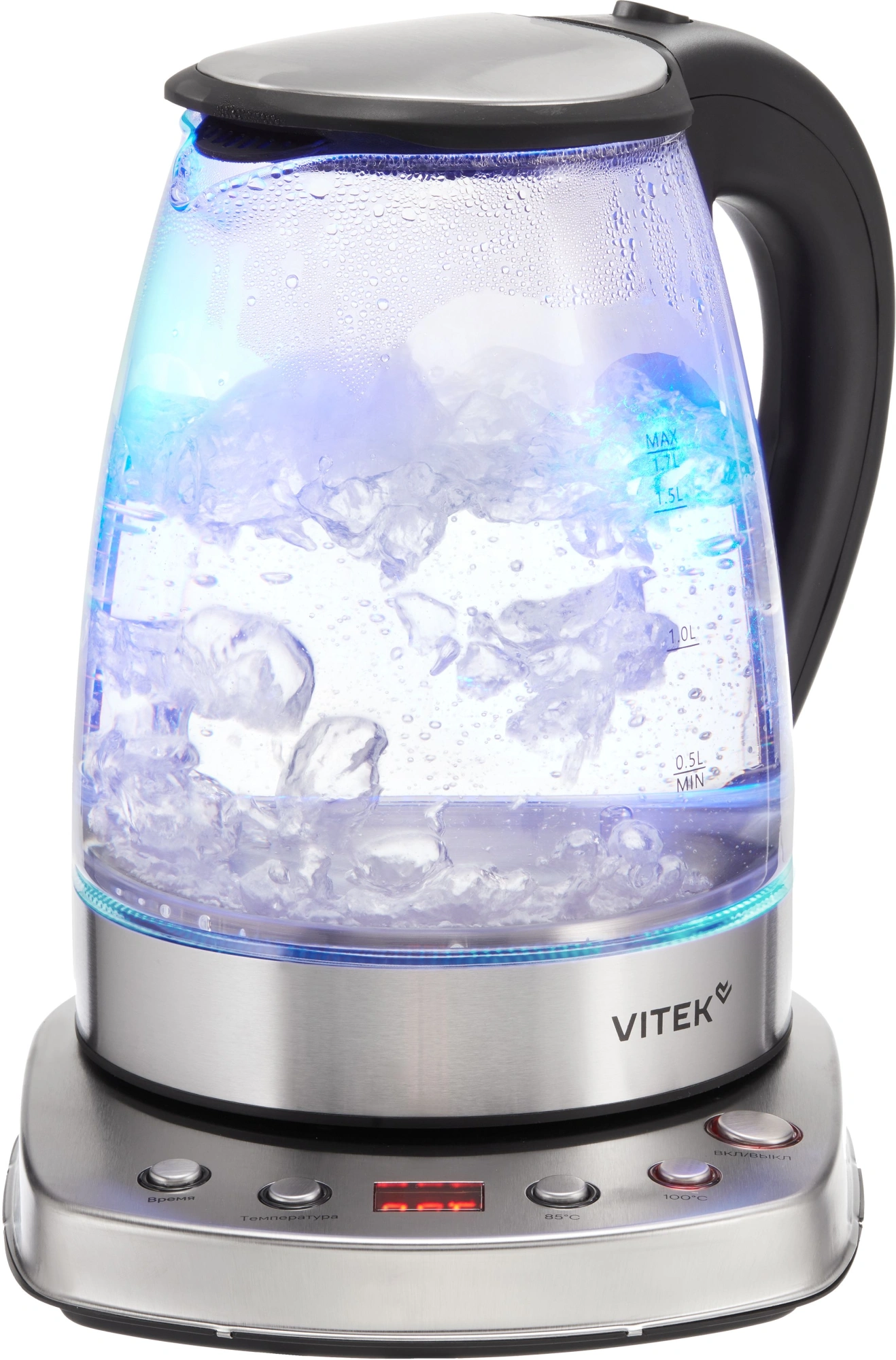 Чайник электрический Vitek VT-WK1075 серебристый/черный, металл