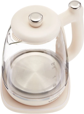 Чайник электрический Vitek VT-WK1072 слоновая кость, стекло