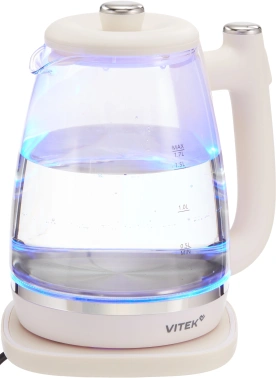 Чайник электрический Vitek VT-WK1072 слоновая кость, стекло