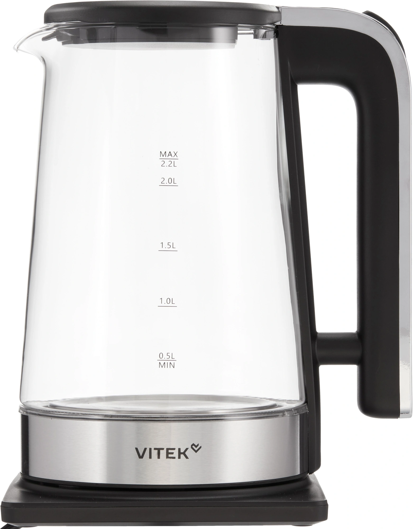 Чайник электрический Vitek VT-WK1073 черный/серебристый, стекло