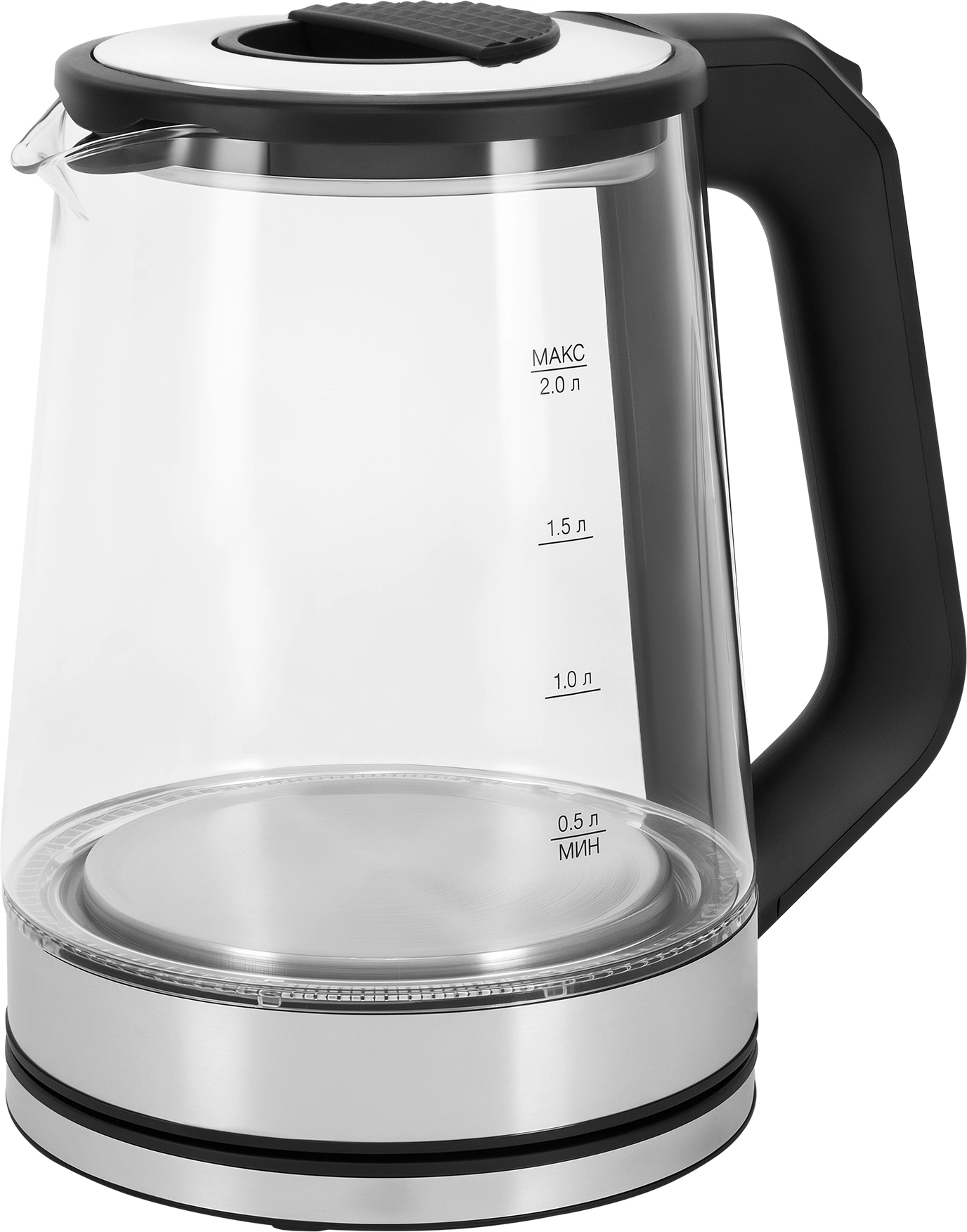 Чайник электрический Vitek VT-WK1081 черный/серебристый, стекло