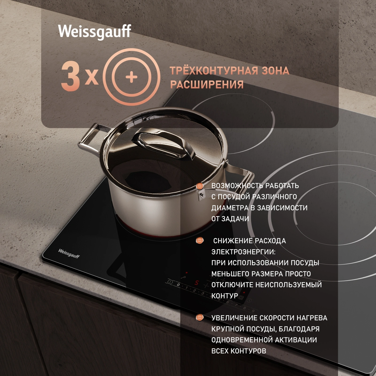 Варочная поверхность Weissgauff HV 633 BS черный (433480)