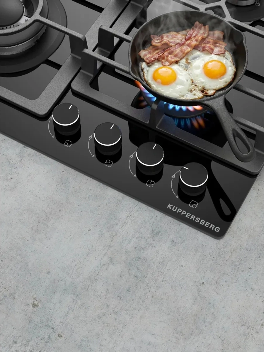 Газовая варочная поверхность Kuppersberg Hi-tech FG 61 B черный (5866)