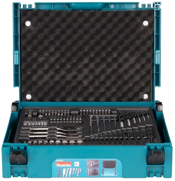 Набор оснастки Makita Makpac E-24913 по дер/мет/бет (70пред.) для шуруповертов/дрелей (e-24913)