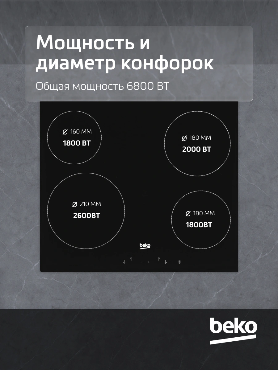 Варочная поверхность Beko HIC64401 черный (7756288353)