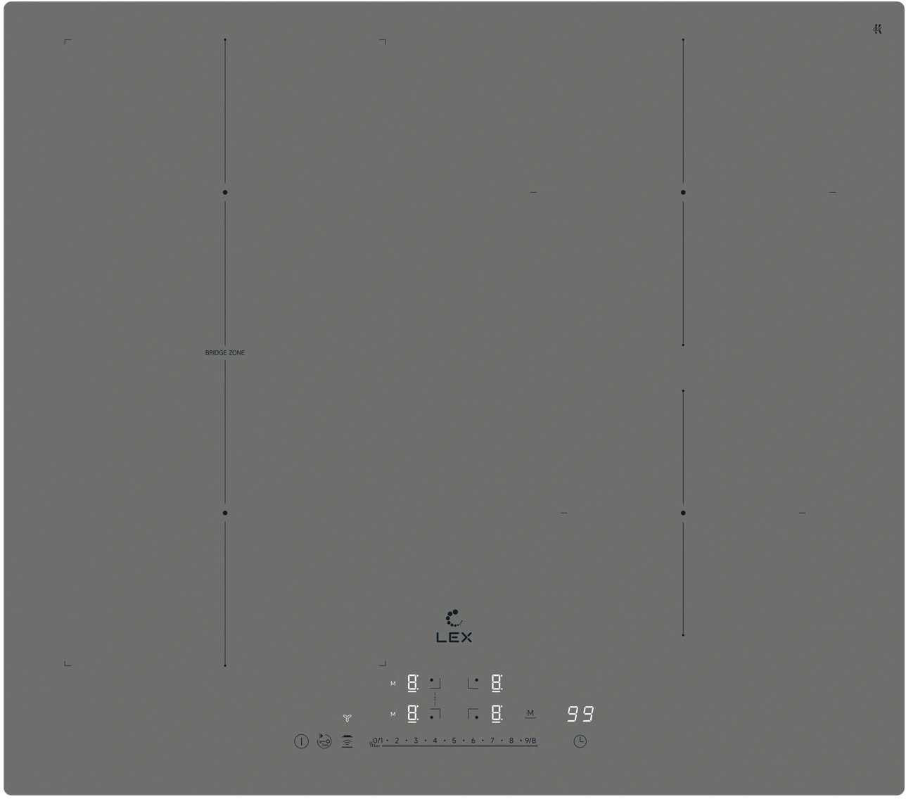 Индукционная варочная поверхность Lex EVI 641A I GR серый (chpe000082)