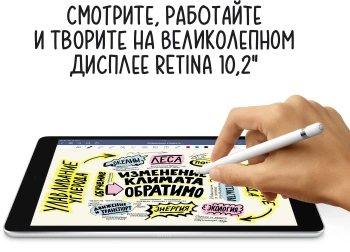 Планшет 10.2" Apple iPad 2021 A2604 3Gb/64Gb, серебристый, нет RuStore (mk493hn/a)