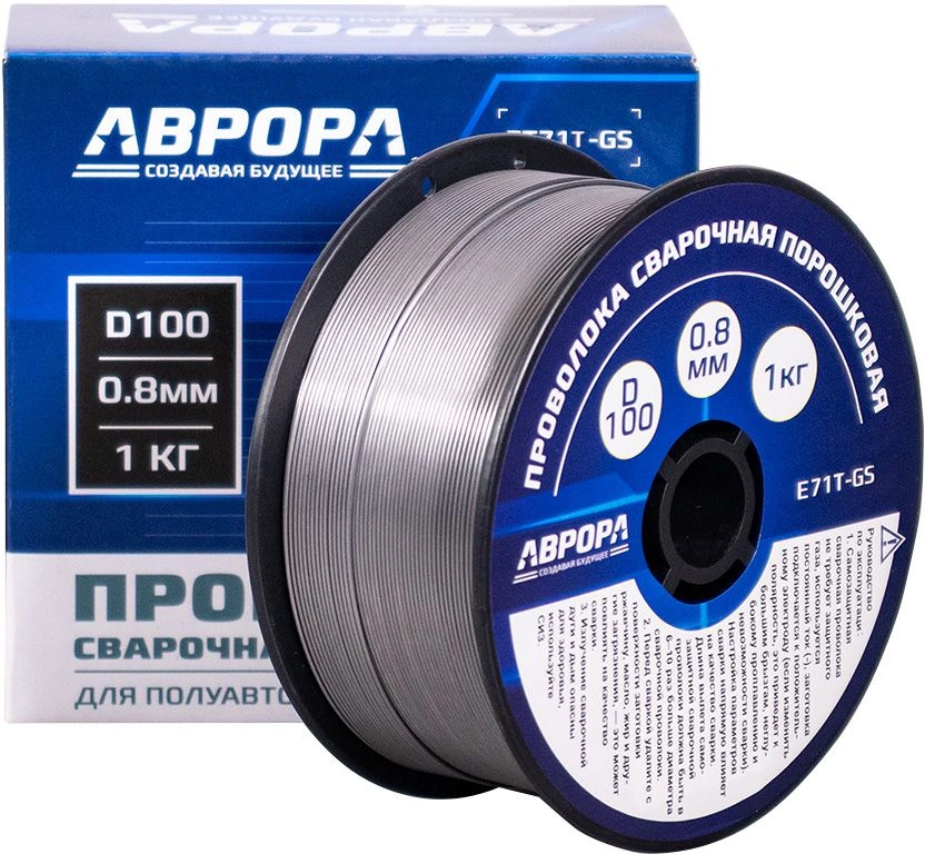 Проволока сварочная Aurora E71T-GS D0.8мм 1000гр (39777)