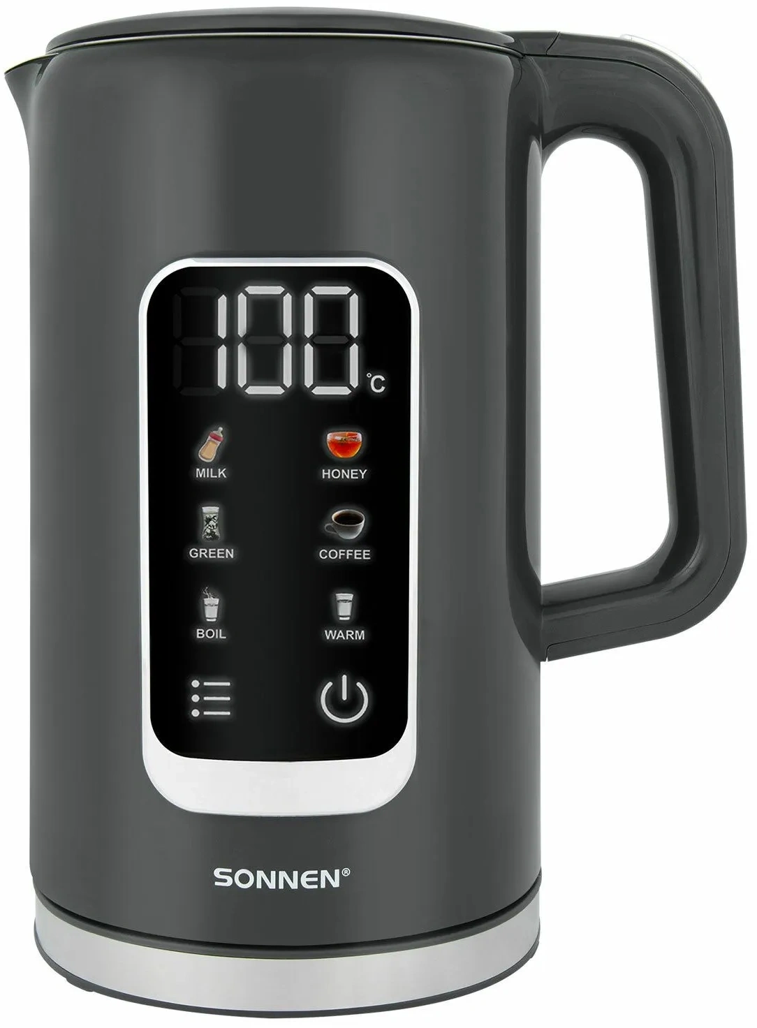 Чайник электрический Sonnen 8723G серый, пластик (454690)