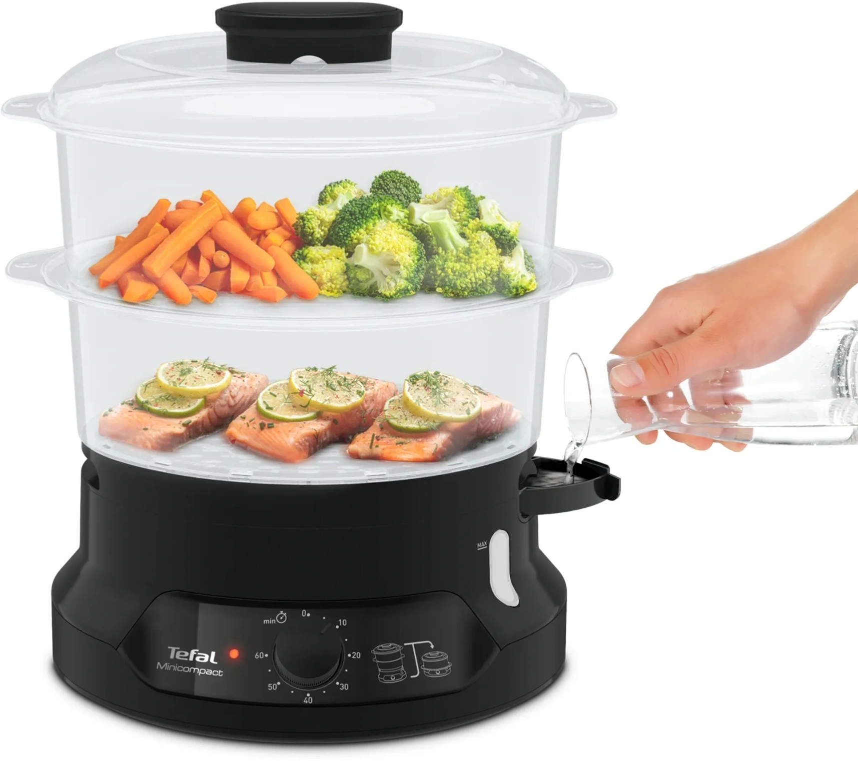 Пароварка Tefal VC139810 черный (1510001922)