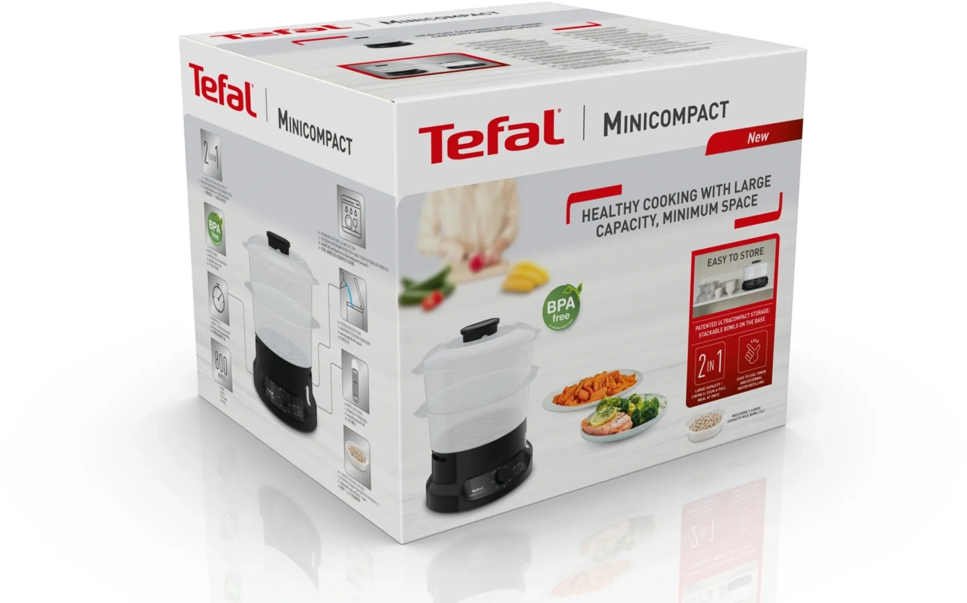 Пароварка Tefal VC139810 черный (1510001922)