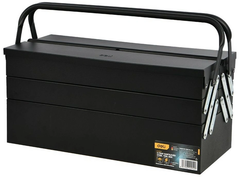 Ящик для инструментов Deli DL6232 8.5л 5отд. черный