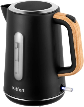 Чайник электрический Kitfort КТ-8706 черный/дерево, пластик