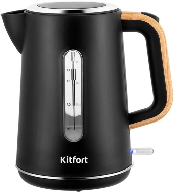 Чайник электрический Kitfort КТ-8706 черный/дерево, пластик