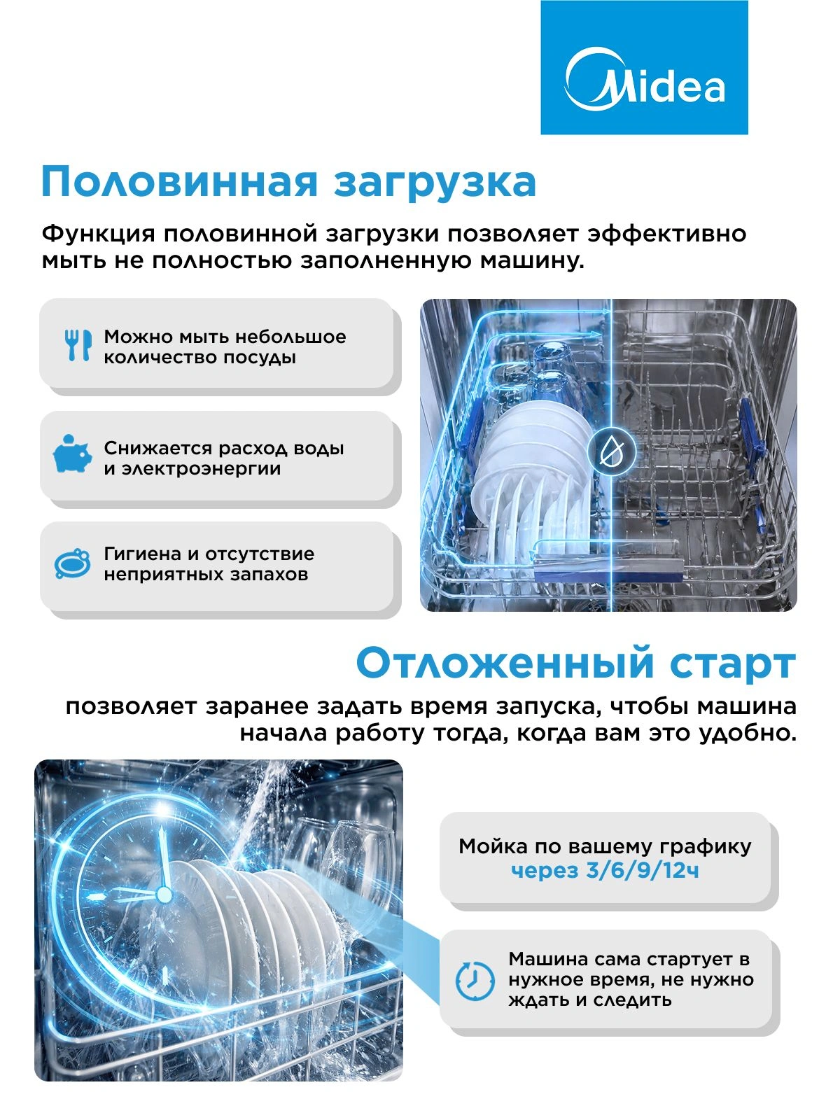 Посудомоечная машина Midea MID45S485I нержавеющая сталь