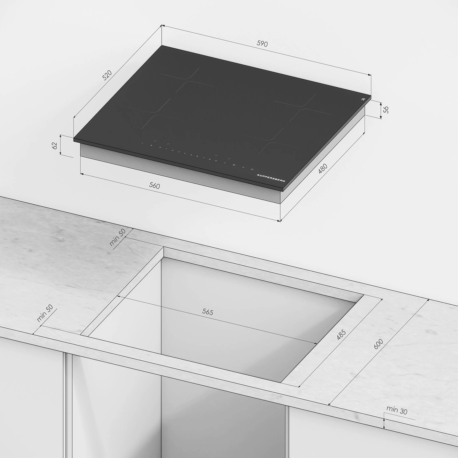 Варочная поверхность Kuppersberg High-Tech ICI 603 черный (9042)