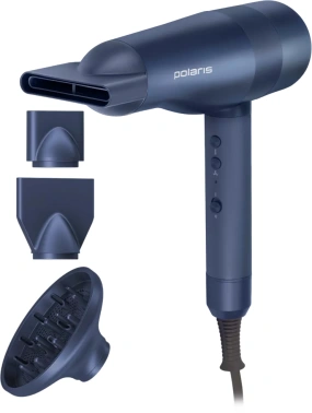 Фен Polaris PHD 3004 синий, 1900Вт