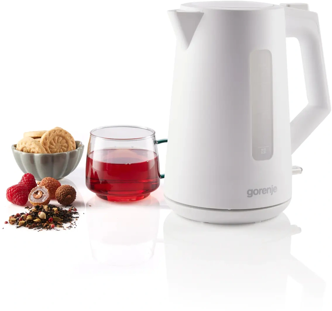 Чайник электрический Gorenje K17OPW белый, пластик