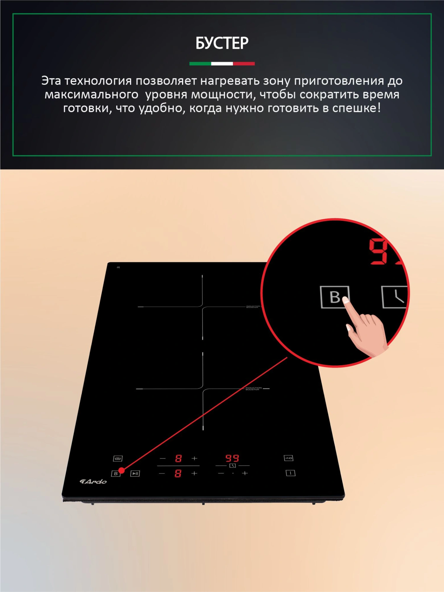 Индукционная варочная поверхность Ardo IM32BT2 черный