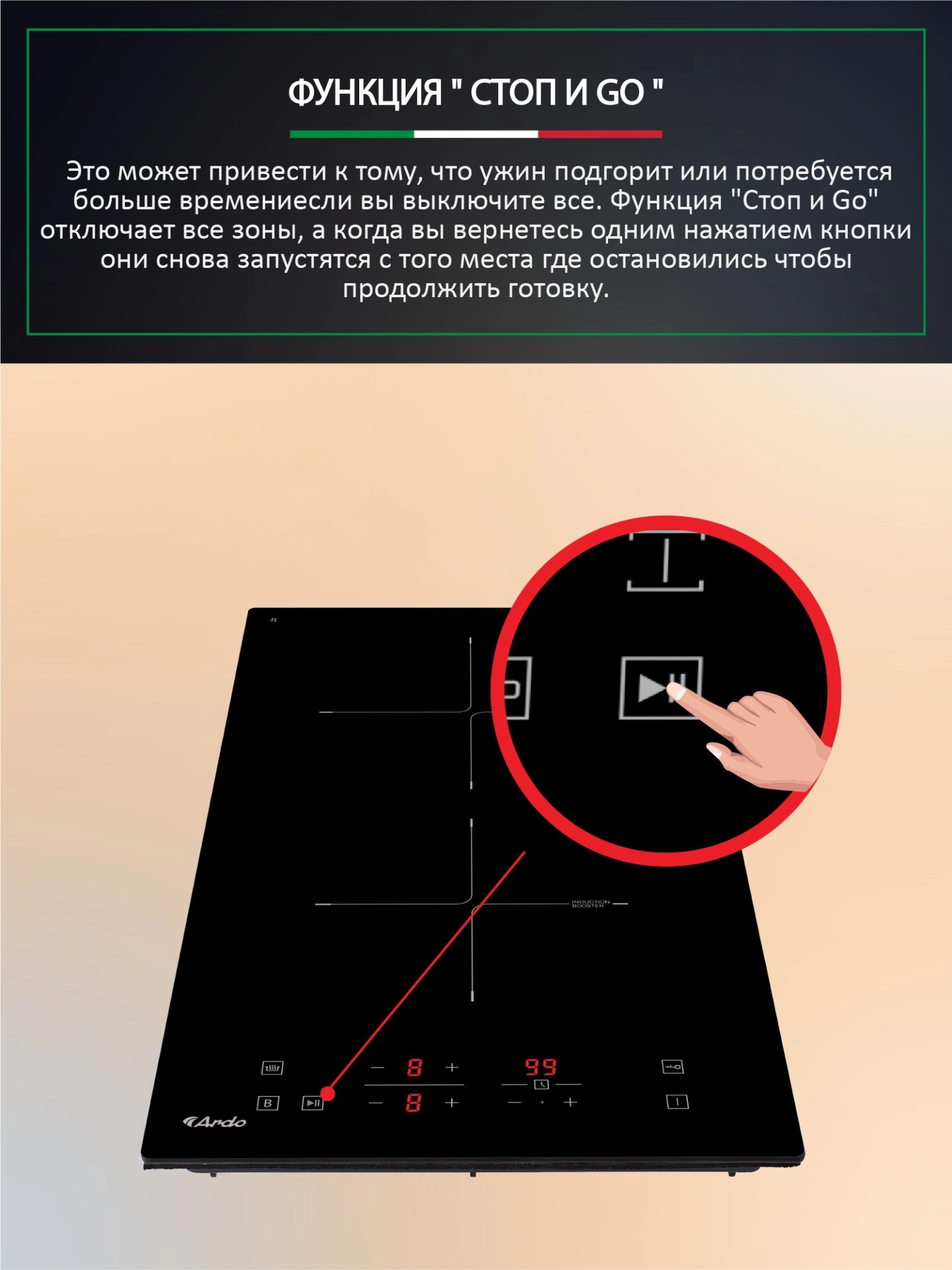 Индукционная варочная поверхность Ardo IM32BT2 черный