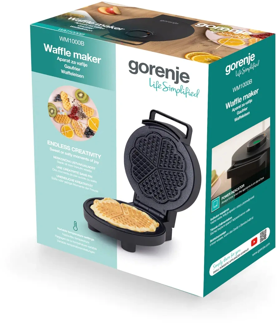 Вафельница Gorenje WM1000B черный (wm1000b)