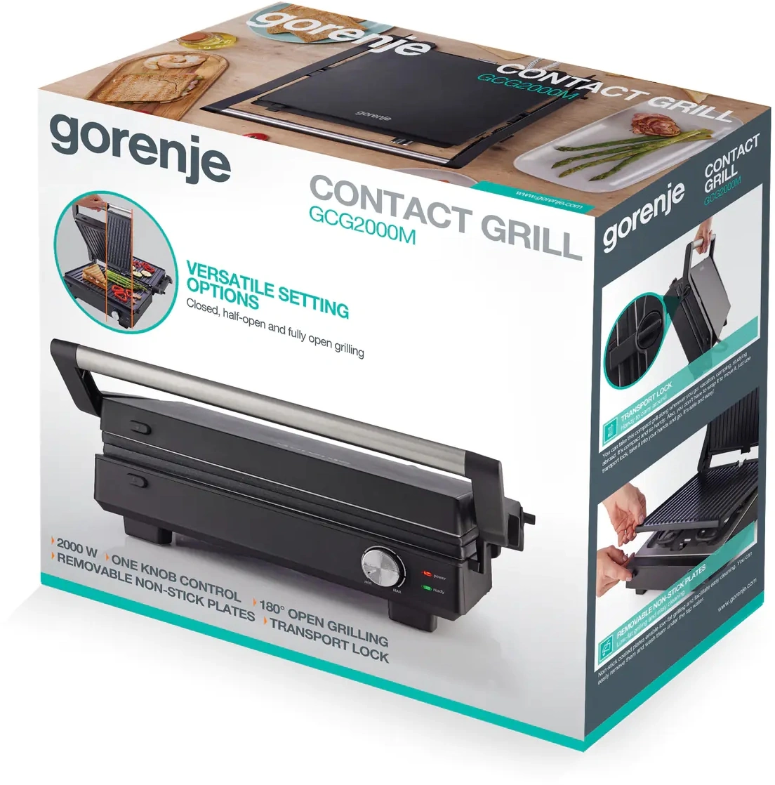 Электрогриль Gorenje GCG2000M черный