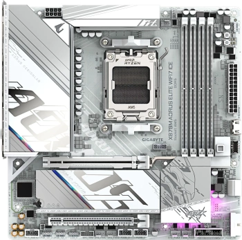 Материнская плата Gigabyte X870M AORUS ELITE WIFI7 ICE, Socket AM5, AMD X870, mATX (x870m a elite wf7 ice)