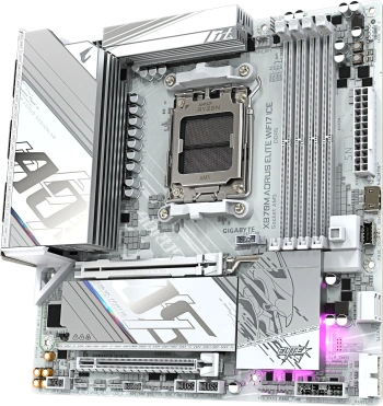 Материнская плата Gigabyte X870M AORUS ELITE WIFI7 ICE, Socket AM5, AMD X870, mATX (x870m a elite wf7 ice)