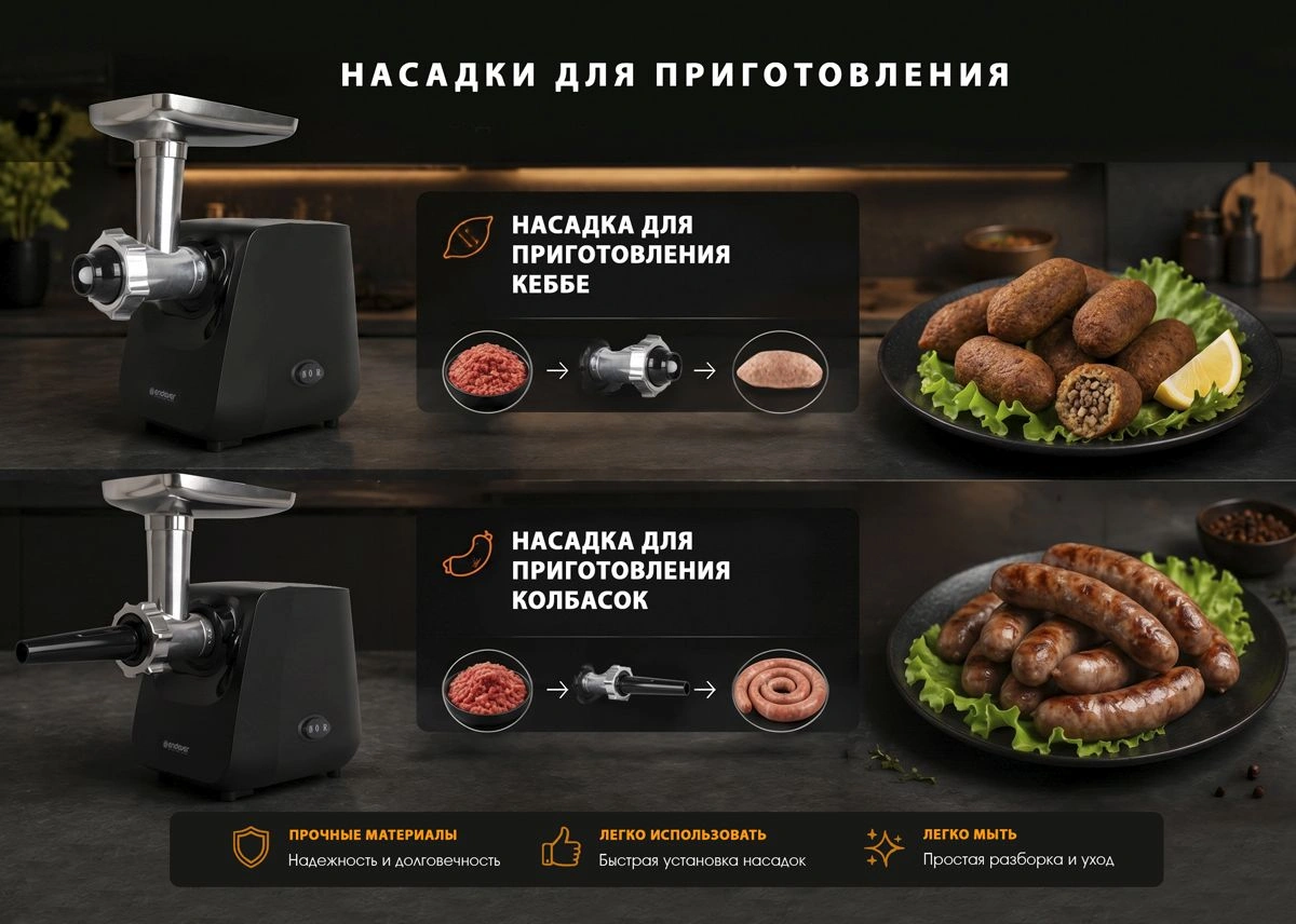 Мясорубка Endever Sigma-116 черный (90883)