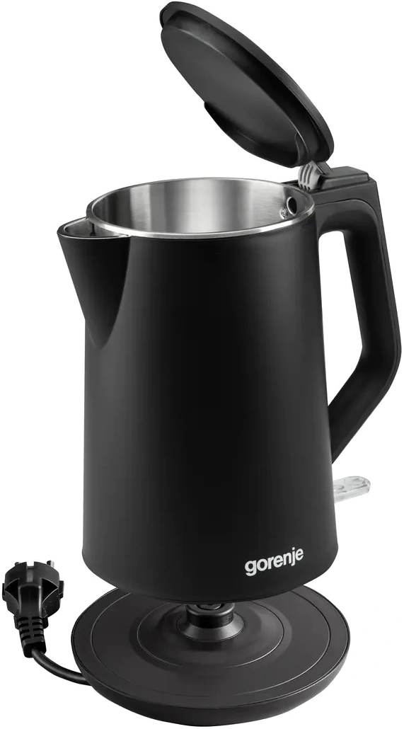 Чайник электрический Gorenje K15DWBK черный, пластик