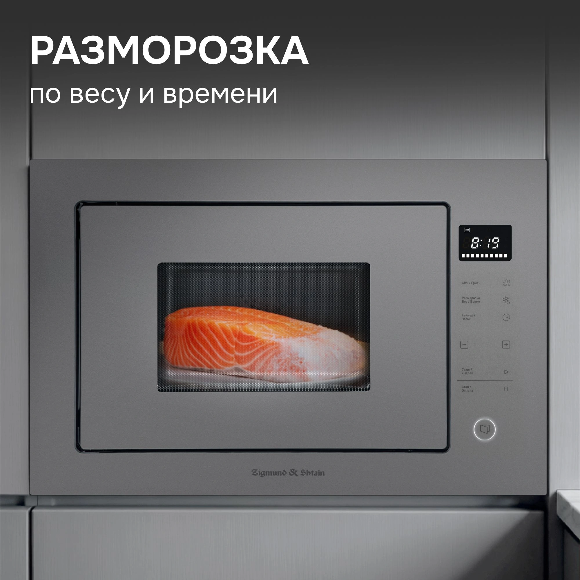 Встраиваемая микроволновая печь Zigmund & Shtain BMO 15.252 G серый