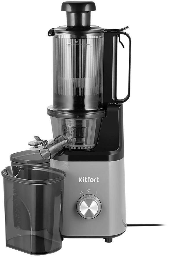 Соковыжималка шнековая Kitfort КТ-9701 серый/черный