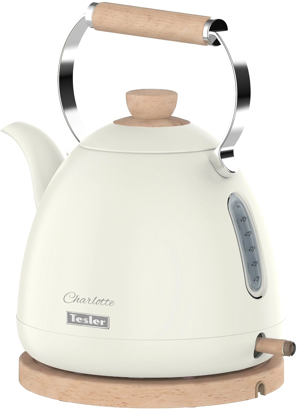Чайник электрический Tesler KT-1720 слоновая кость, нержавеющая сталь